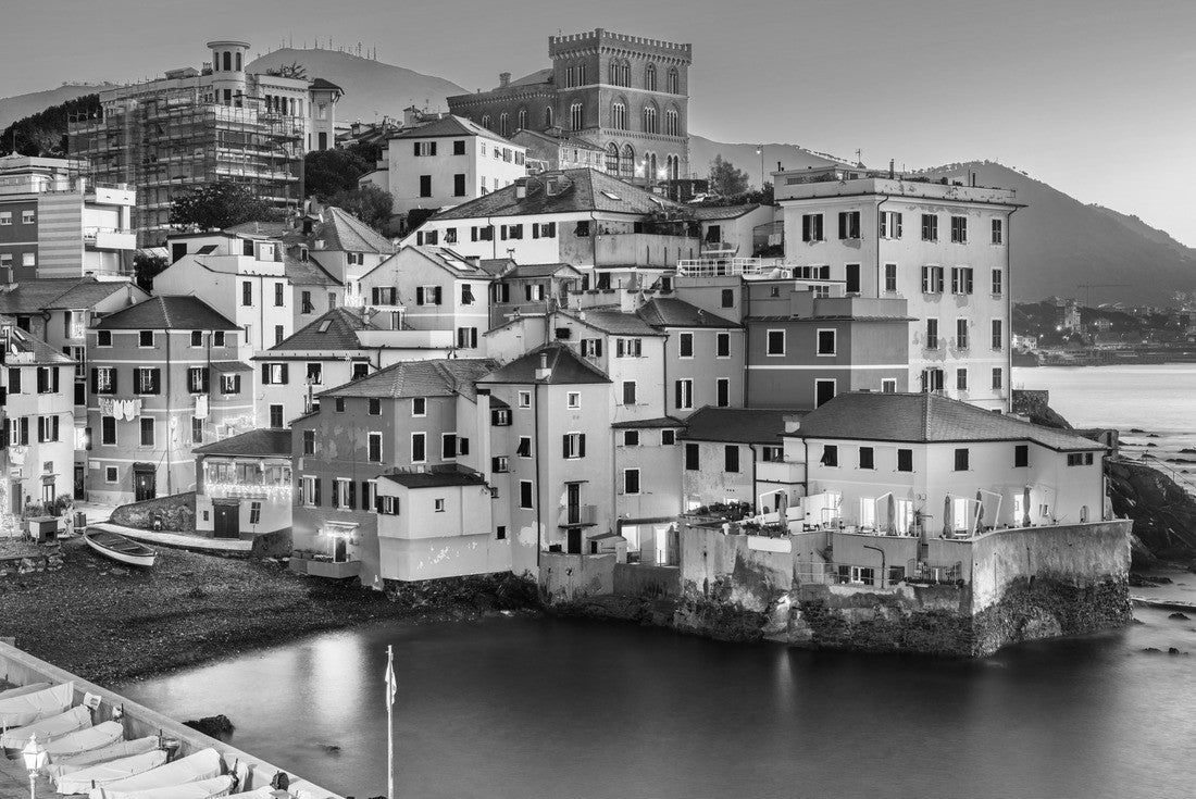 The old fishing village of Boccadasse, Genoa, Italy at dawn 2000pc PuzzleBlack and White