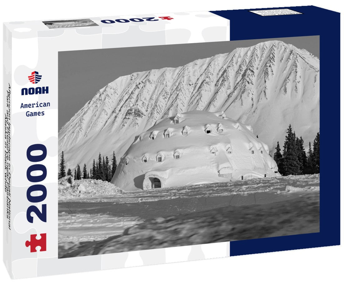 Noah Jigsaw Puzzle Afternoon landscape in Denali National Park and Preserve near Fairbanks, Alaska in black white 2000 pieces