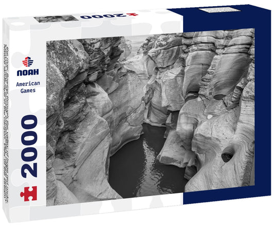 Noah Jigsaw Puzzle the river flowing through the valley of huge red rocks. Canyon view at sunset. extraordinary natural scenery. Nature landscape in the canyon. View of the stream flowing from the valley in black white 2000 pieces