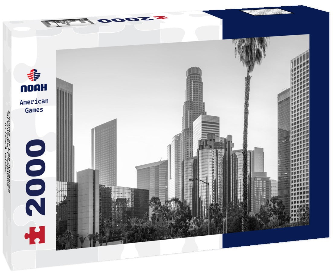 Skyline of Los Angeles at sunrise, California 2000pc PuzzleBlack and White