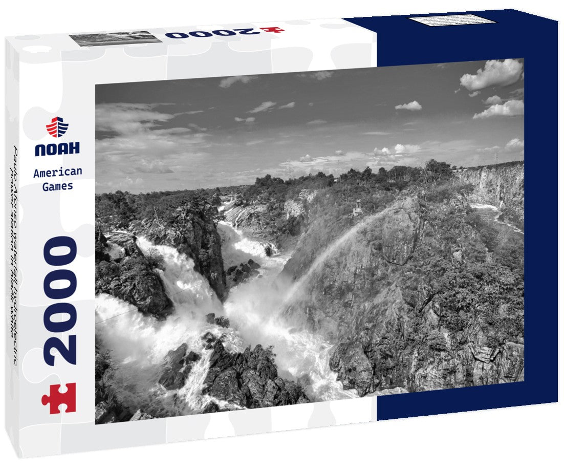 Noah Jigsaw Puzzle Paulo Afonso waterfall hydroelectric power station in black white 2000 pieces