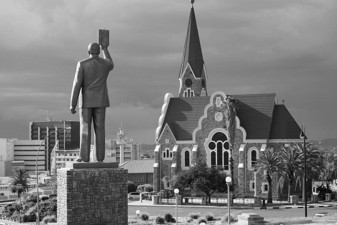 Landmark building of Christus Kirche, or Christ Church in Windhoek, Namibia 2000pc PuzzleBlack and White