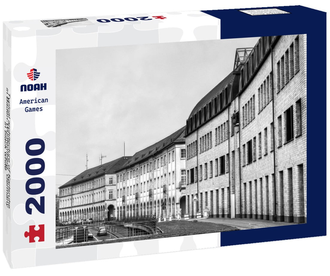 Noah Jigsaw Puzzle Typical architecture of Karlsruhe in Baden-Württemberg, Germany in black white 2000 pieces