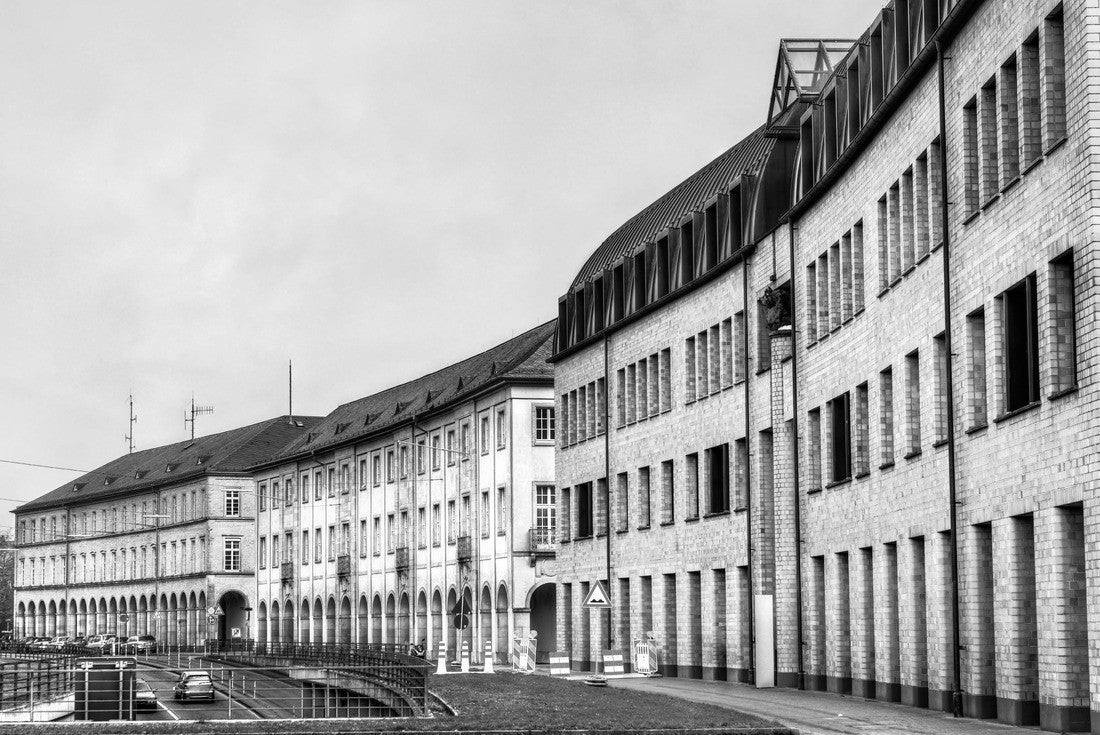 Noah Jigsaw Puzzle Typical architecture of Karlsruhe in Baden-Württemberg, Germany in black white 2000 pieces