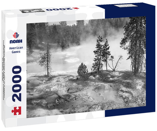 Noah Jigsaw Puzzle Boiling Springs Lake in Lassen Volcanic National Park in California in black white 2000 pieces