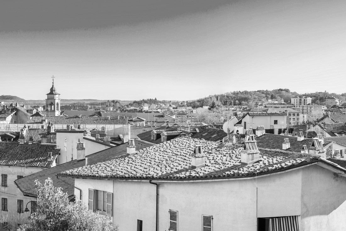 Noah Jigsaw Puzzle Panoramic view of the city of Ivrea (province of Torino, Piedmont, northern Italy); world-famous for its carnival, it has been a UNESCO site since 2018 in black white 2000 pieces