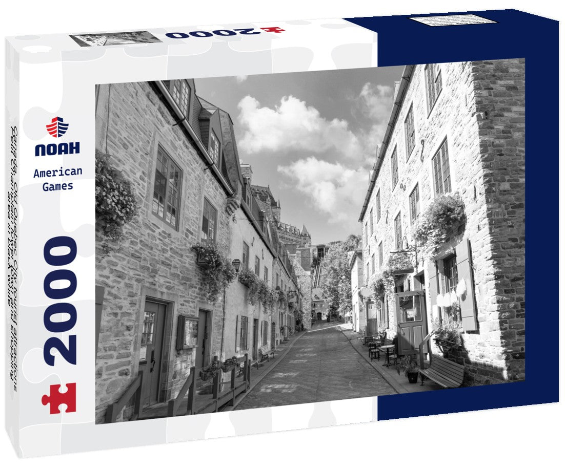 Canada, Old Quebec City tourist attractions, Petit Champlain lower town and shopping area 2000pc PuzzleBlack and White