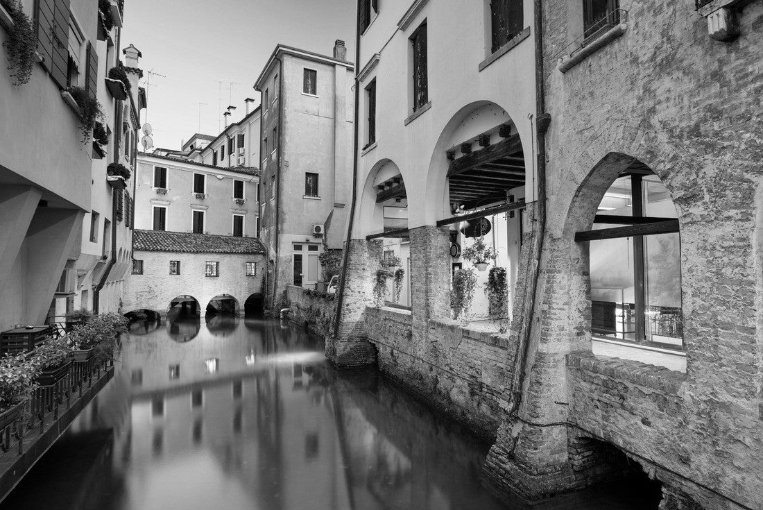 Treviso, Italy. Cityscape of the historic center of Treviso, Italy at sunset 2000pc PuzzleBlack and White
