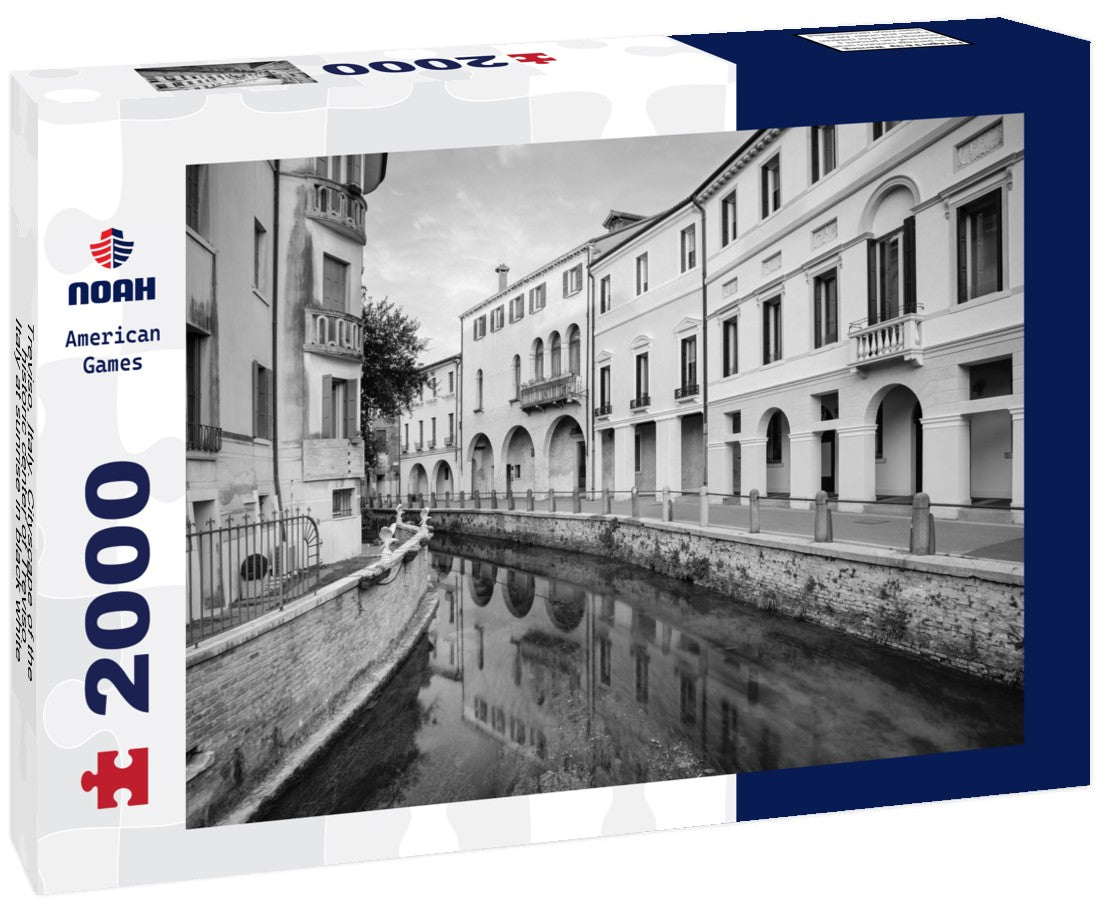 Treviso, Italy. Cityscape of the historic center of Treviso, Italy at sunrise 2000pc PuzzleBlack and White