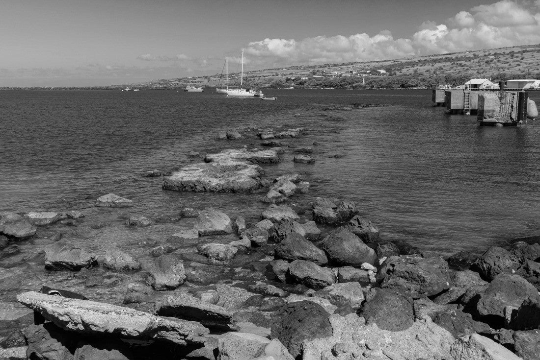 Sailboats Moored on Kawaihae Bay, Hawaii Island, Hawaii, USA 2000pc PuzzleBlack and White