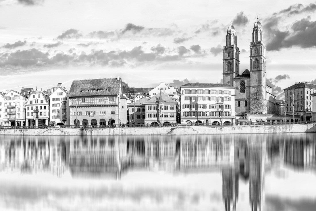 Historical city of Zuerich in Switzerland, Germany 2000pc PuzzleBlack and White