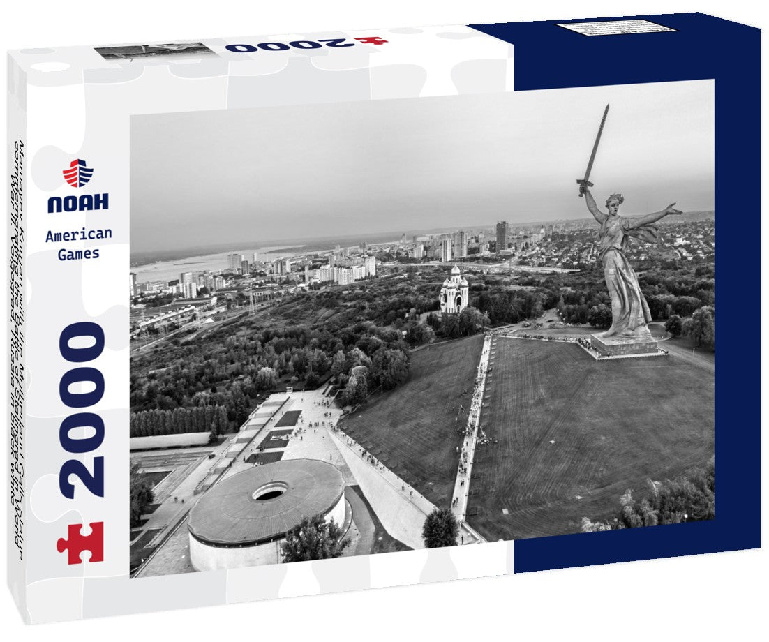 Mamayev Kurgan with the Motherland Calls statue commemorating the Battle of Stalingrad in World War II. Volgograd, Russia 2000pc PuzzleBlack and White