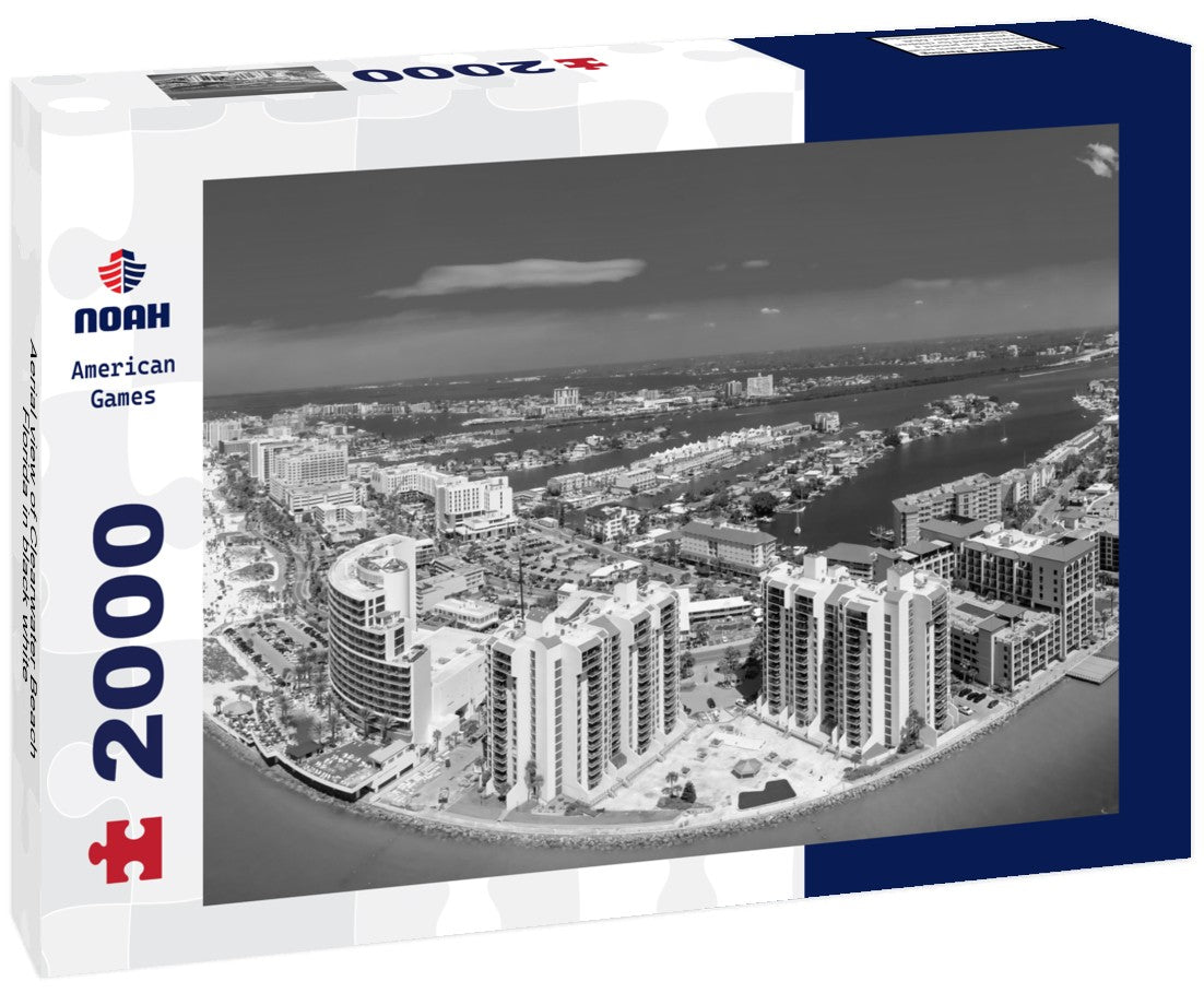 Noah Jigsaw Puzzle Aerial view of Clearwater Beach, Florida in black white 2000 pieces