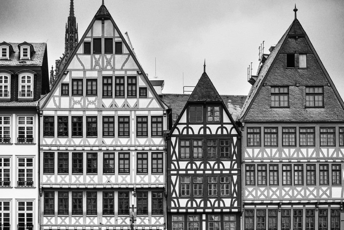 Antique building view in Frankfurt, Germany 2000pc PuzzleBlack and White