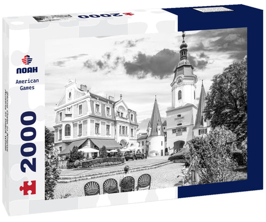 Noah Jigsaw Puzzle Stone Gate in Krems, Austria in black white 2000 pieces