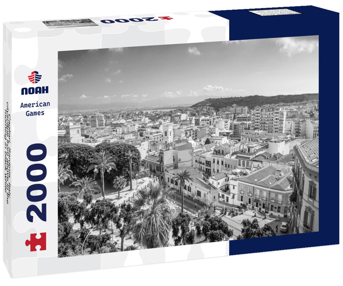 Cagliari, Sardinia, Italy cityscape from above in the morning 2000pc PuzzleBlack and White