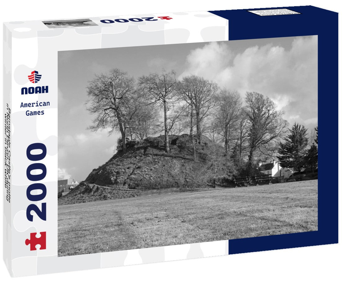 Barnstaple Castle's motte in North Devon, UK during winter 2000pc PuzzleBlack and White