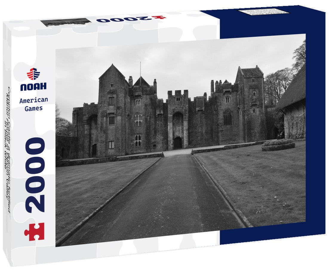 Compton Castle a dramatic fortified Manor House in Devon Valley 2000pc PuzzleBlack and White