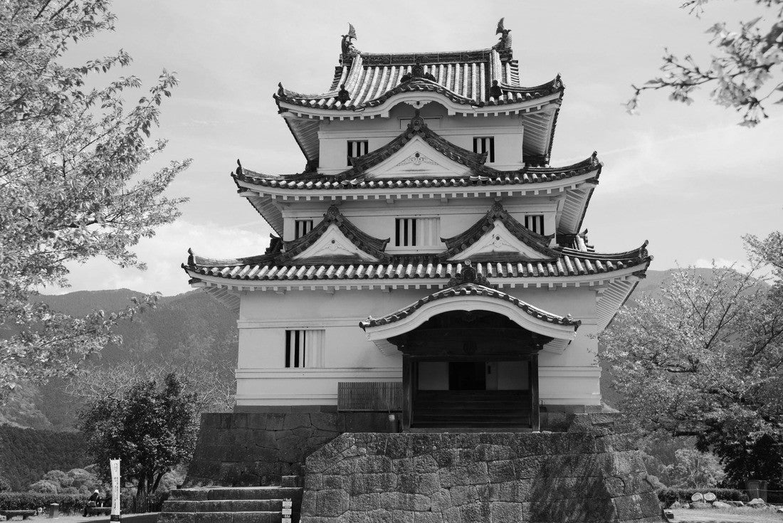 Beautiful Castle Uwajima over the stone wall 2000pc PuzzleBlack and White