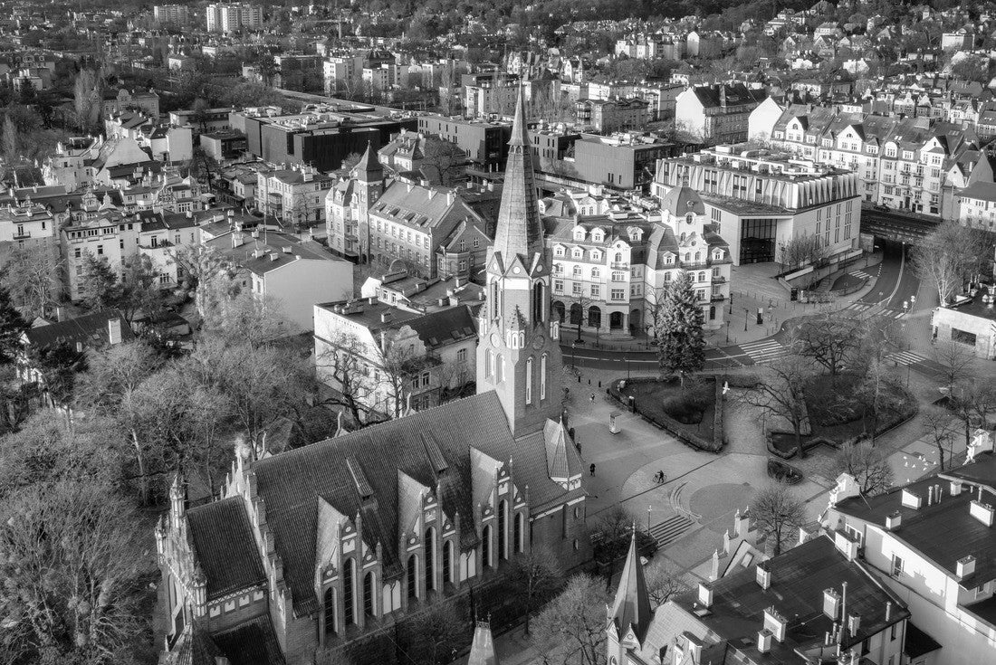 Noah Jigsaw Puzzle Aerial landscape of Sopot city at the Baltic Sea at sunrise, Poland in black white 2000 pieces
