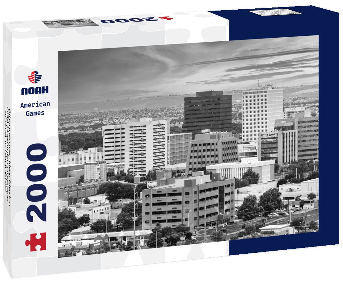 Albuquerque, New Mexico, USA downtown cityscape at dusk 2000pc PuzzleBlack and White