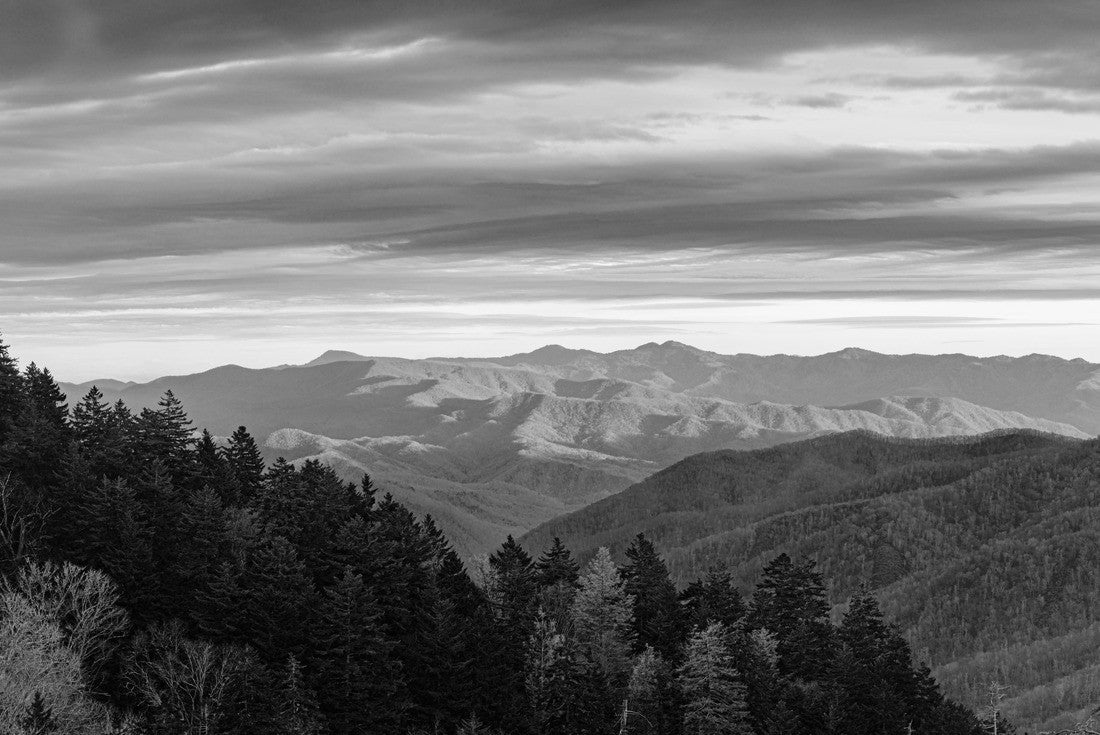 Scenic sunrise, Newfound Gap, Great Smoky Mountains 2000pc PuzzleBlack and White