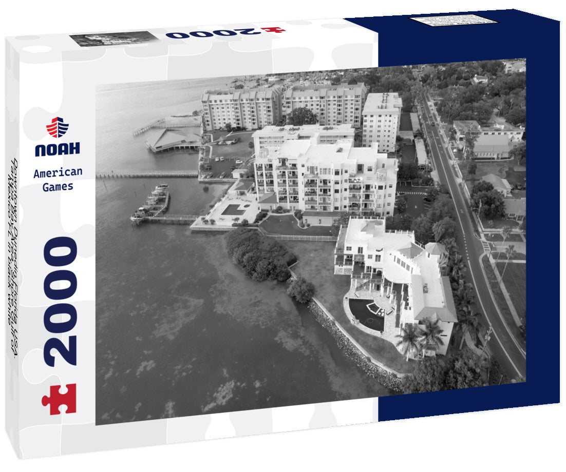 Downtown Dunedin Florida USA. Tampa Bay Area. Shore Gulf of Mexico FL 2000pc PuzzleBlack and White