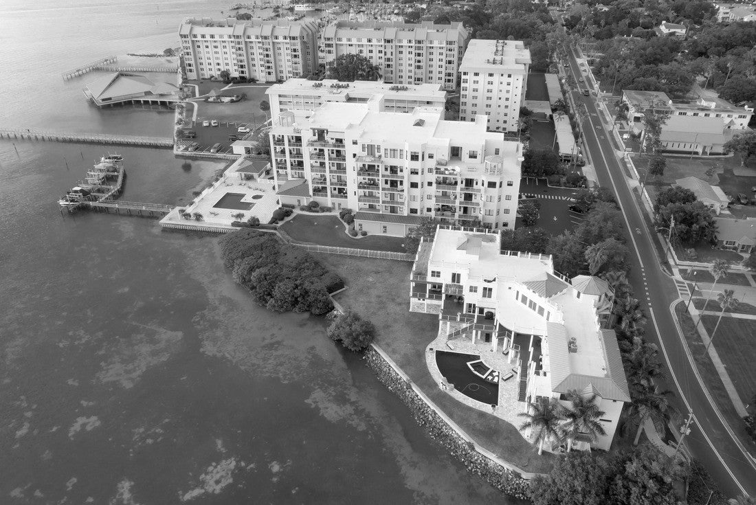Downtown Dunedin Florida USA. Tampa Bay Area. Shore Gulf of Mexico FL 2000pc PuzzleBlack and White
