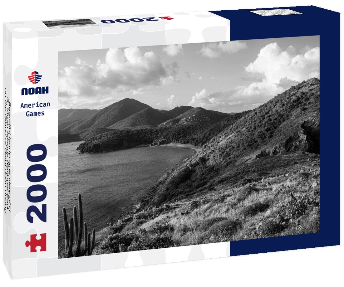 Noah Jigsaw Puzzle Beautiful landscape view of U.S. Virgin Islands National Park on the island of Saint John during the day in black white 2000 pieces