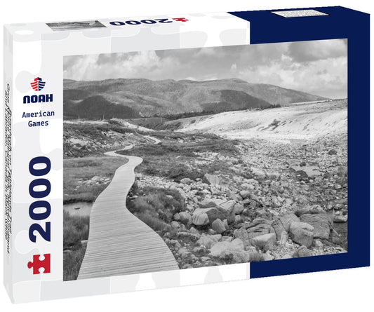 Noah Jigsaw Puzzle Boardwalk on Tablelands Trail, Gros Morne National Park, Newfoundland and Labrador, Canada in black white 2000 pieces