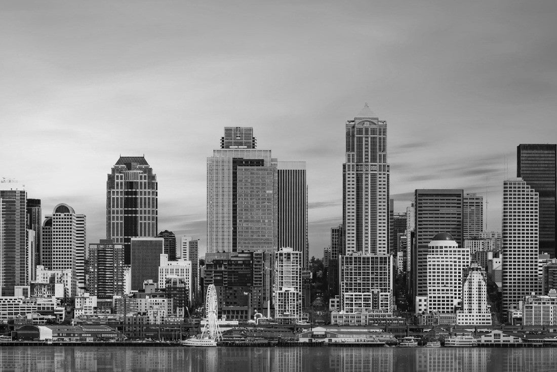 Seattle waterfront and skyline, Washington,USA 2000pc PuzzleBlack and White