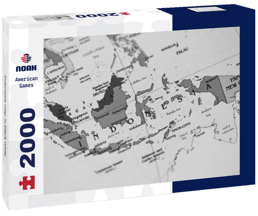 Noah Jigsaw Puzzle Indonesia map in black white 2000 pieces