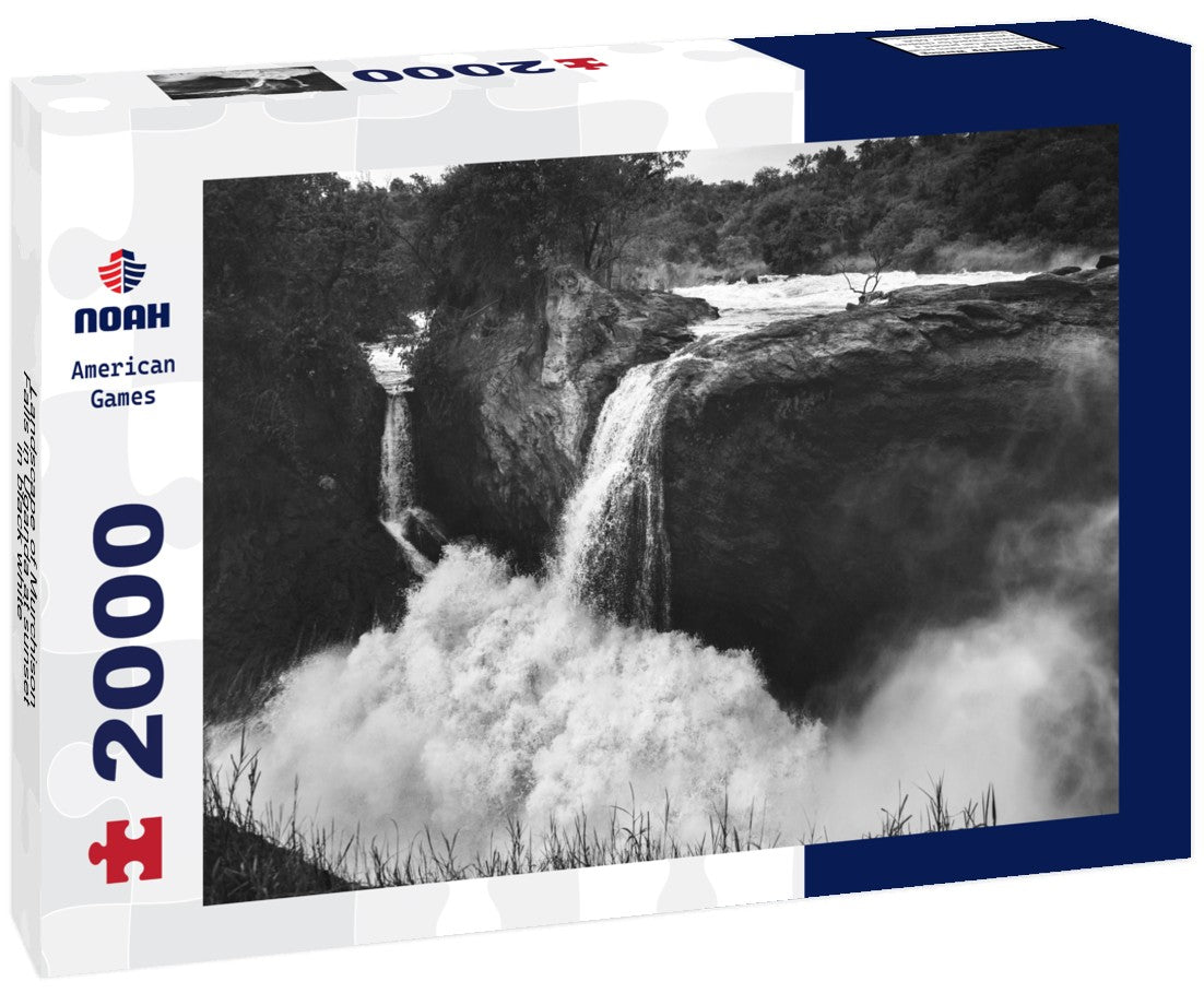 Noah Jigsaw Puzzle Landscape of Murchison Falls in Uganda at sunset in black white 2000 pieces