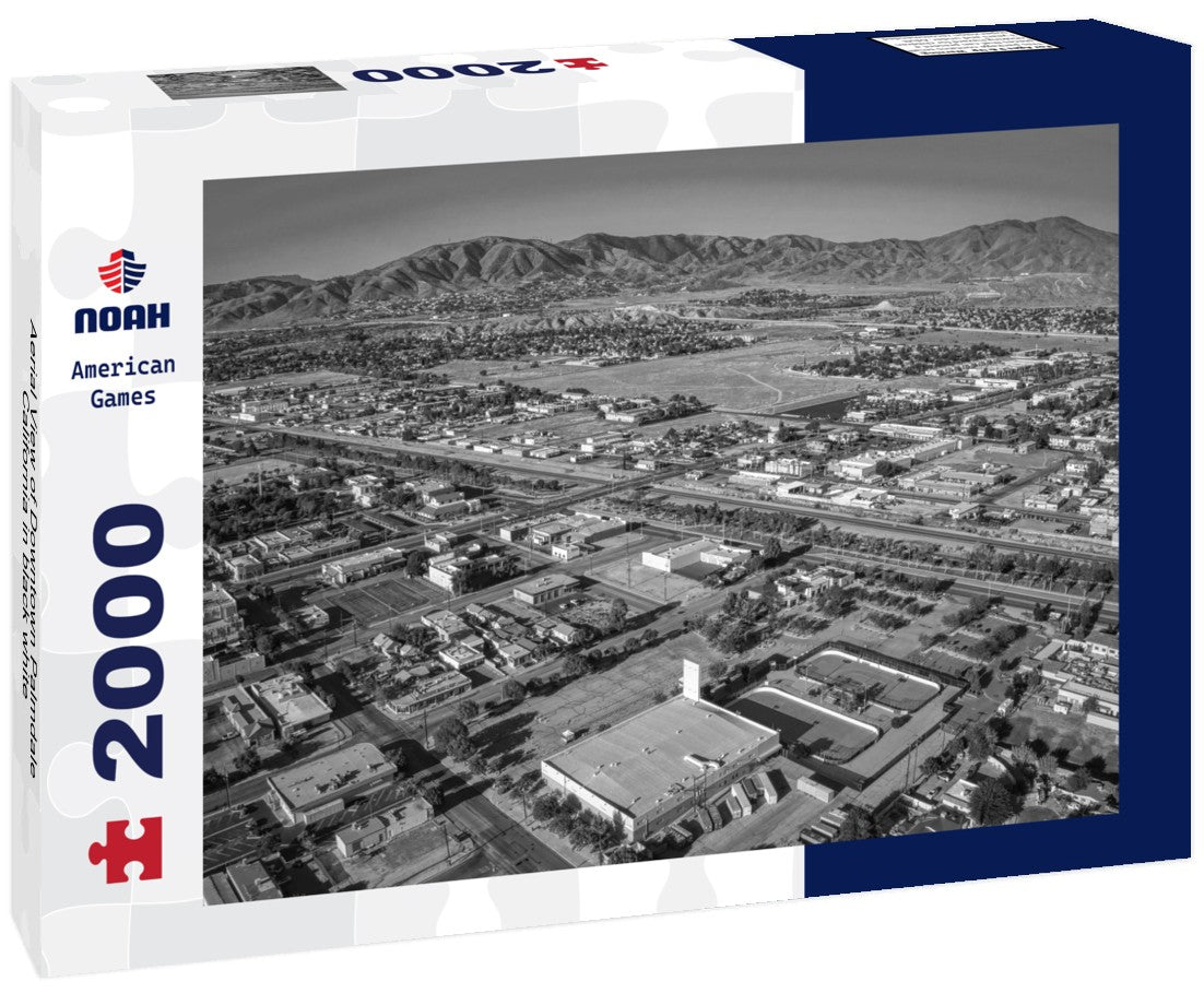 Aerial View of Downtown Palmdale, California 2000pc PuzzleBlack and White
