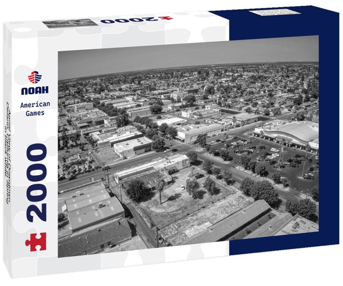 Aerial View of Downtown Delano, California in Spring 2000pc PuzzleBlack and White