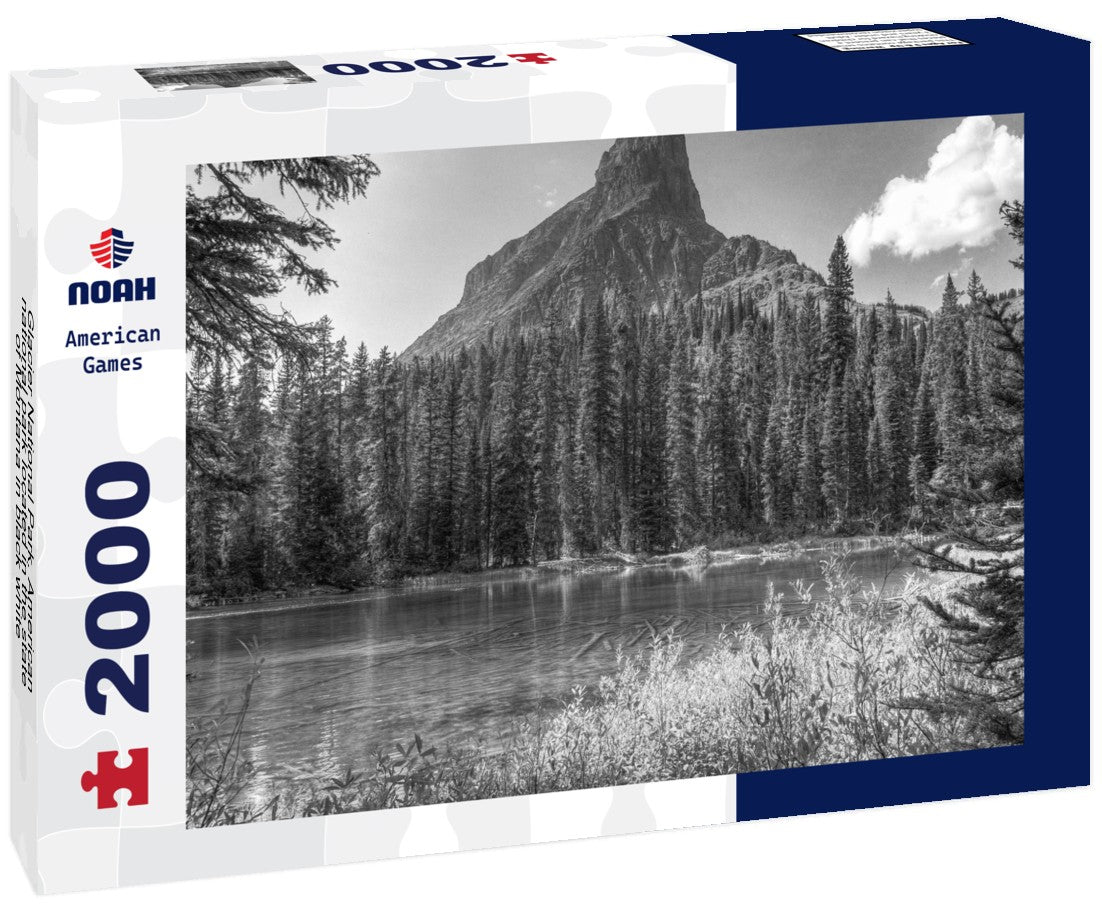 Noah Jigsaw Puzzle Glacier National Park. American national park located in the state of Montana in black white 2000 pieces
