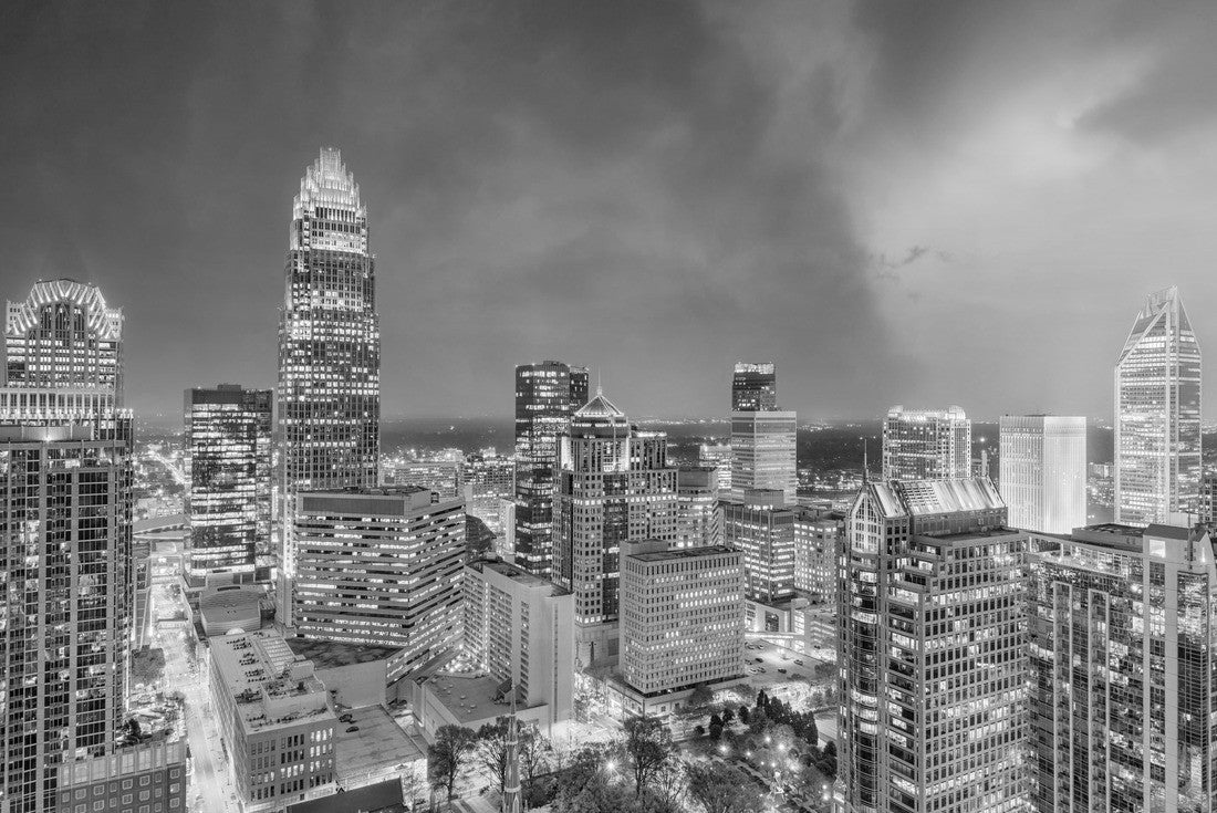 Charlotte, North Carolina skyline 2000pc PuzzleBlack and White