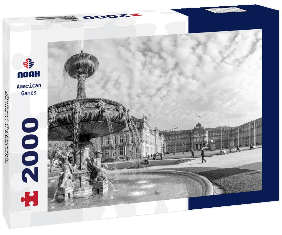 Stuttgart, Schlossplatz, Germany. 2000pc PuzzleBlack and White