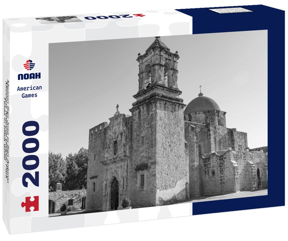 Mission San Jose in San Antonio Missions National Historic Park, Texas 2000pc PuzzleBlack and White