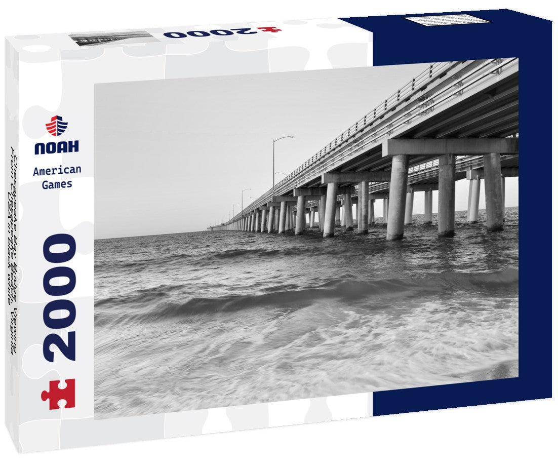 Chesapeake Bay Bridge Viewing From Chesapeake Beach, Virginia, USA 2000pc PuzzleBlack and White