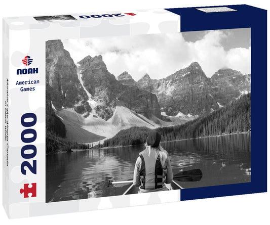 Noah Jigsaw Puzzle Moraine Lake Alberta Canada in black white 2000 pieces