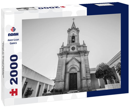 Noah Jigsaw Puzzle church in Nueva Helvecia, Uruguay in black white 2000 pieces