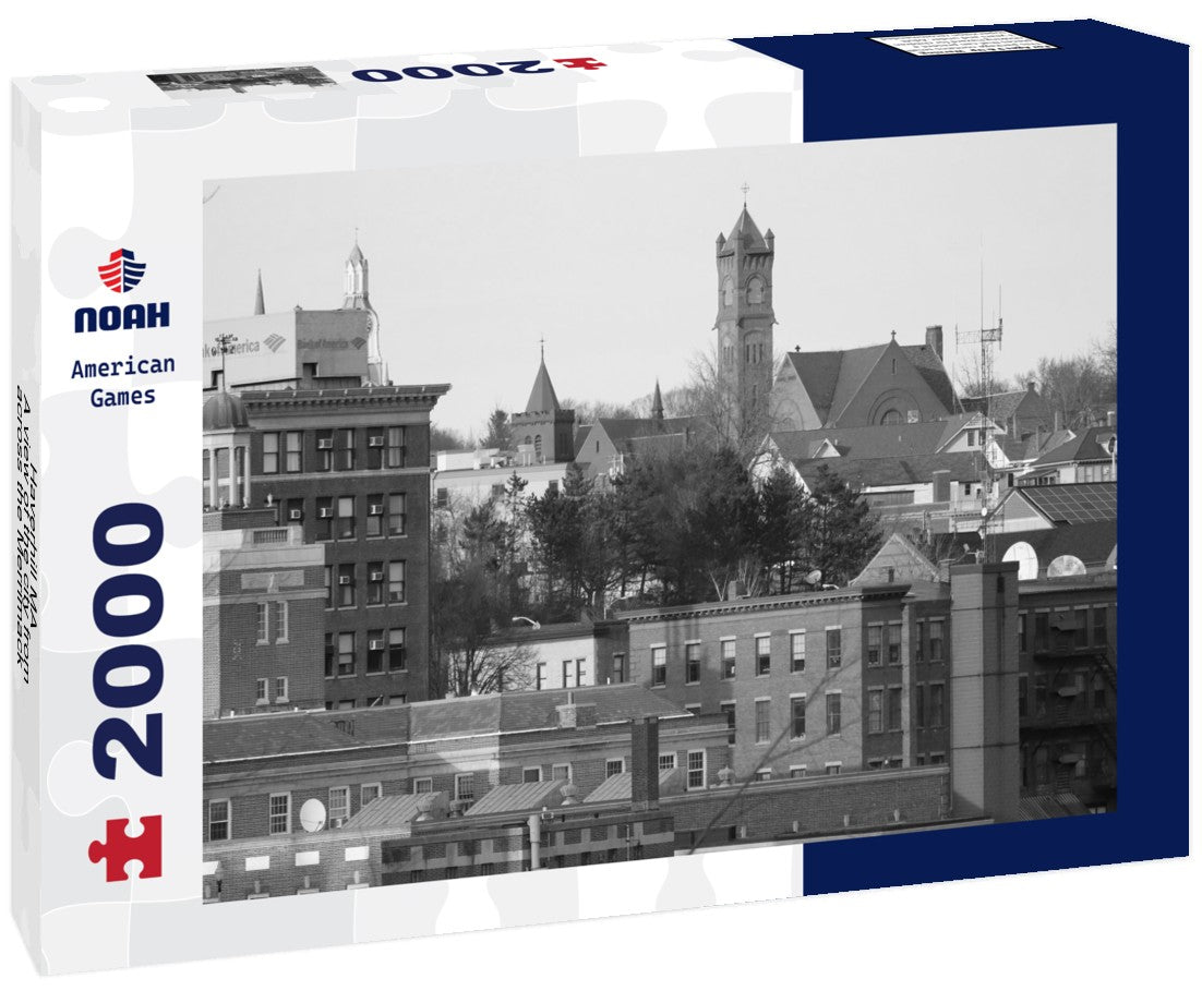 Haverhill MA - A view of the city from across the Merrimack River 2000pc PuzzleBlack and White