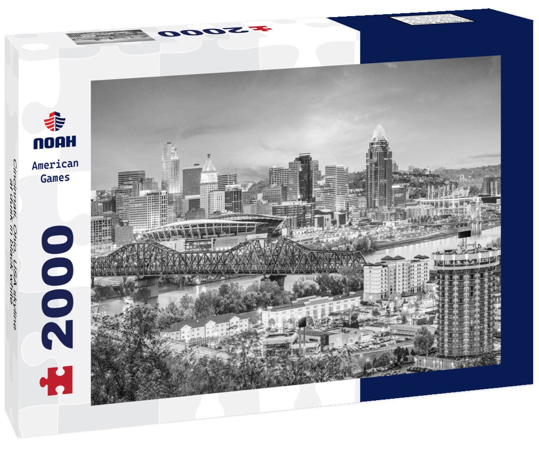 Cincinnati, Ohio, USA skyline at dusk 2000pc PuzzleBlack and White