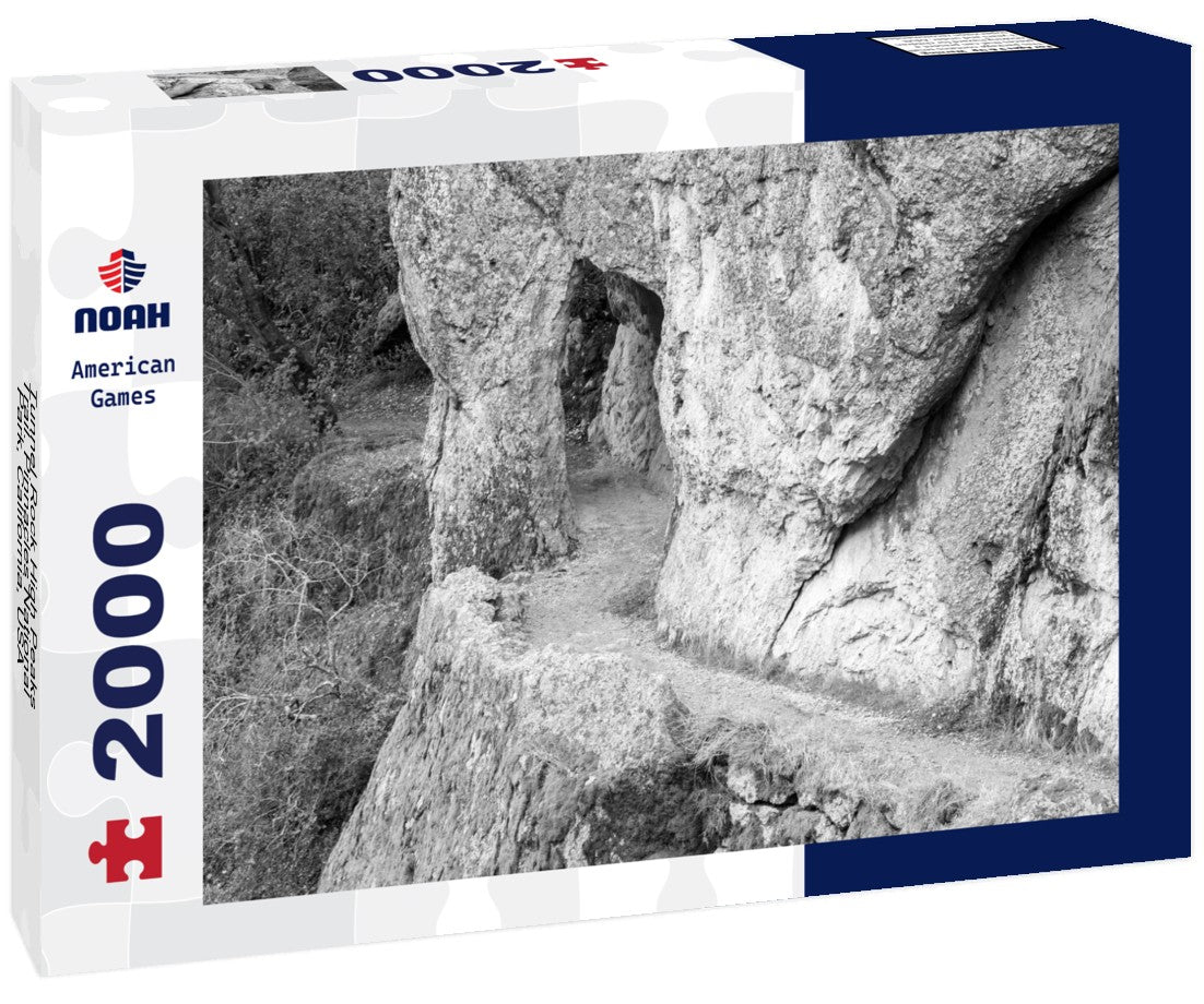 Noah Jigsaw Puzzle Tunnel Rock High Peaks Trail. Pinnacles National Park, California, USA in black white 2000 pieces
