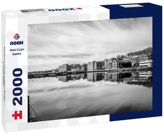 Noah Jigsaw Puzzle Westport CT Downtown Bridge in black white 2000 pieces