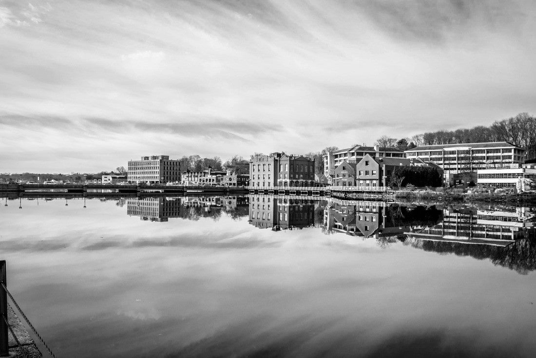 Noah Jigsaw Puzzle Westport CT Downtown Bridge in black white 2000 pieces