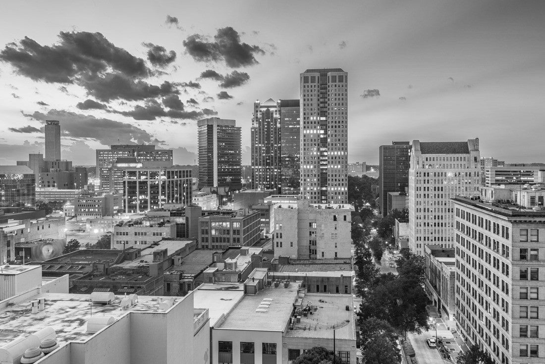 Noah Jigsaw Puzzle Birmingham, Alabama, USA downtown cityscape at dusk in black white 2000 pieces
