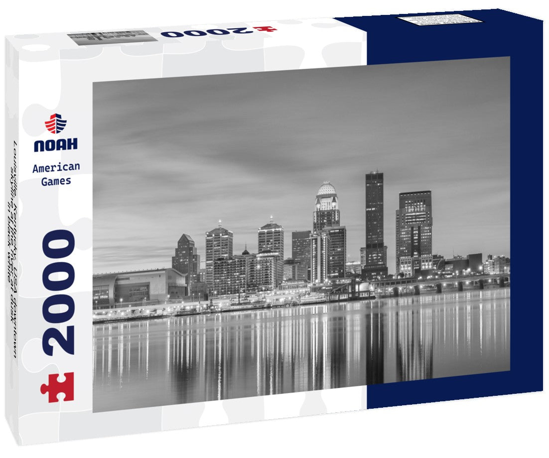 Louisville, Kentucky, USA downtown skyline at the river at dusk 2000pc PuzzleBlack and White