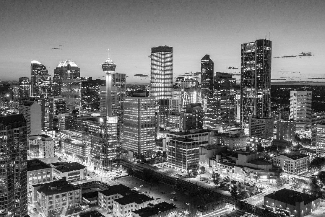 Downtown Calgary skyline at summer sunset, Alberta, Canada 2000pc PuzzleBlack and White